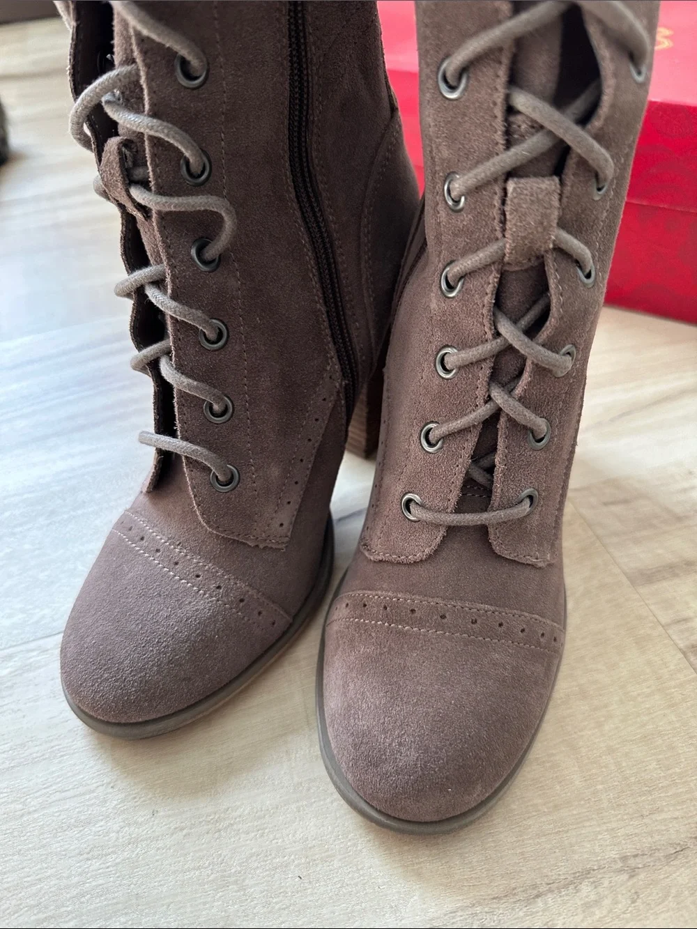 Carlos by Carlos Santana Brown Over-the-Knee Lace-Up Block Heel Boots